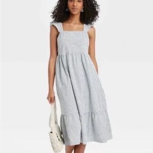 Universal Thread stripped ruffle sleeve maxi dress